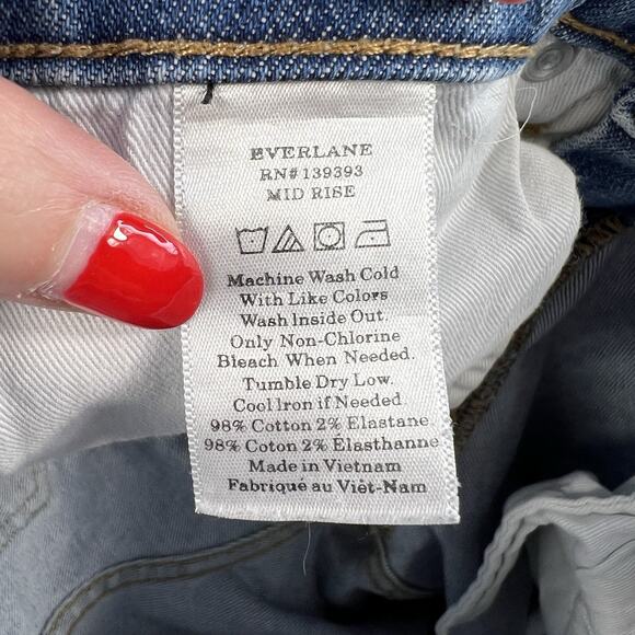 Everlane Sz 27 Ankle Mid Rise Skinny Jean Blue Wash Women’s Stretch Capsule - Picture 8 of 14